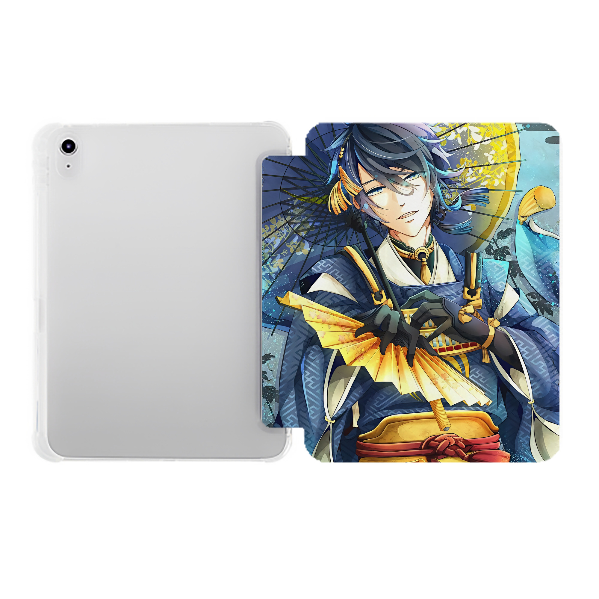 （画像用） 刀剣乱舞 Touken Ranbu IPad ケース ペン収納付き 三つ折りスタンド PUレザー×シリコン 対応機種9.5/10.5/10.9インチ